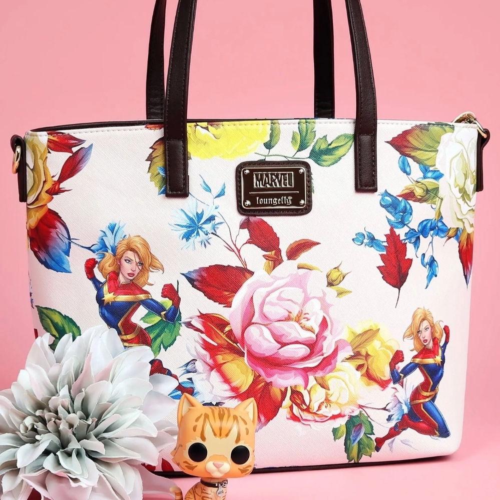 Loungefly Floral Captain Marvel purse